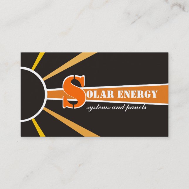 Solar/sun Energy/Power alternative sources Business Card (Front)