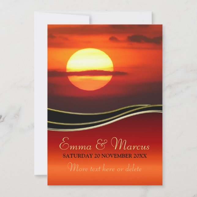 Solar Sunset Engagement / Wedding Invitation (Front)