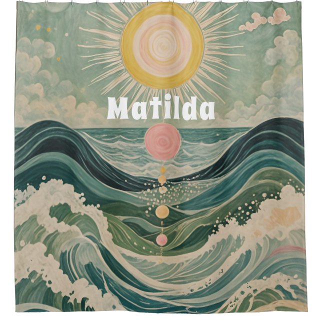 Solar Surge Personalized  Shower Curtain (Front)