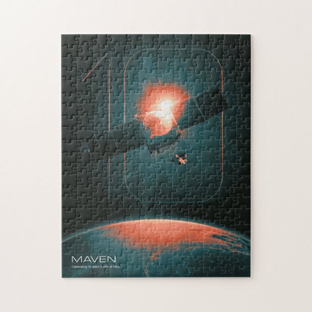 Solar System, 10 Years of Maven Mars Satelite Jigsaw Puzzle (Vertical)