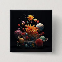 Solar System 15cm Square Badge