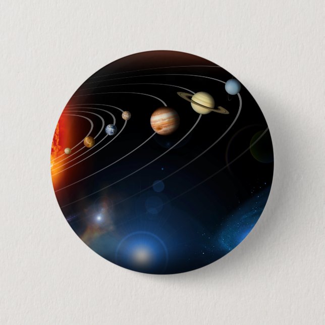 "Solar System" 6 Cm Round Badge (Front)