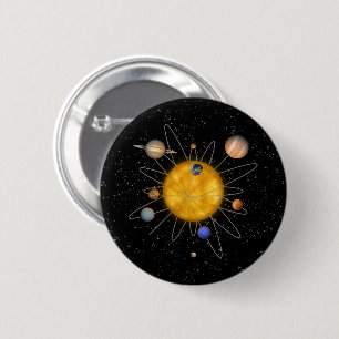 Solar System Atom 6 Cm Round Badge