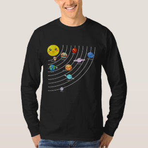 Solar System Colourful Tee Realistic Space Planets