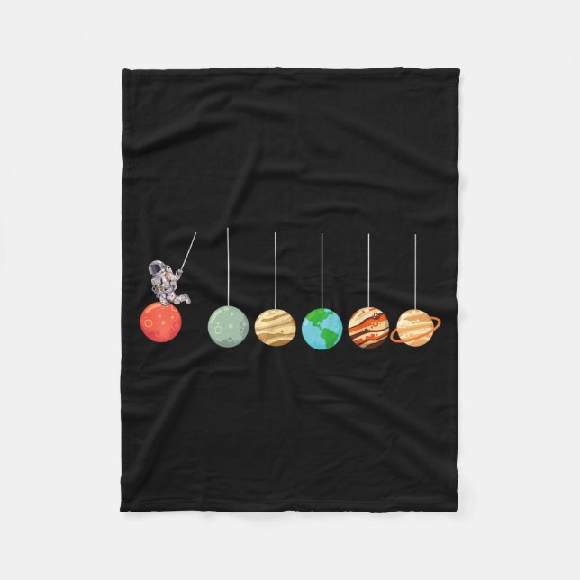 Solar System Cradle Funny Astrophysicist Space Fleece Blanket (Front)