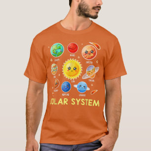 Solar System Cute Face Planet Space science boy gi T-Shirt