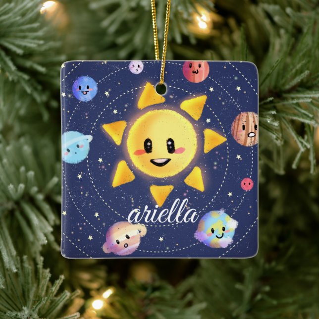 Solar System Galaxy Planets   Ceramic Ornament (Tree)