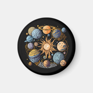 Solar System Graphic Design Magnet