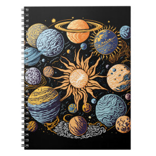 Solar System Graphic Design Notebook