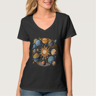 Solar System Graphic Design T-Shirt