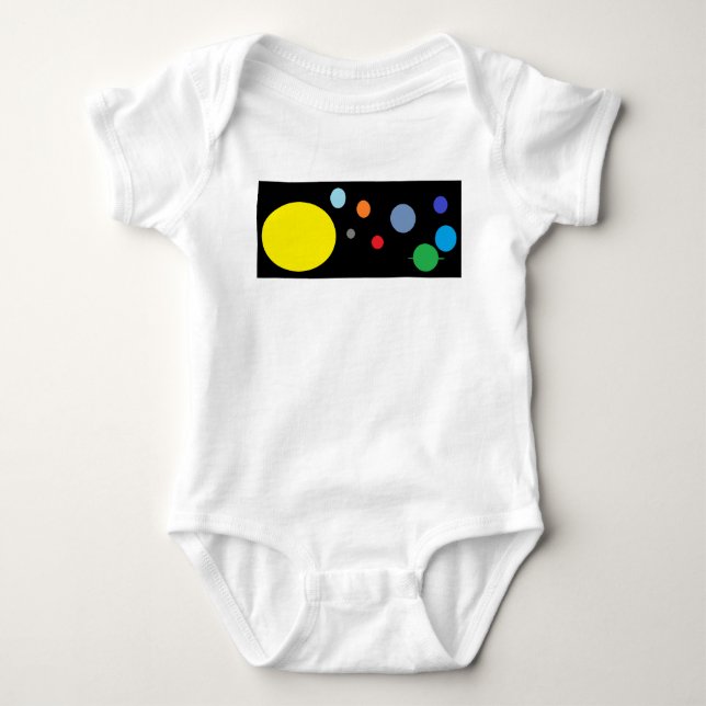 Solar system kids baby bodysuit (Front)