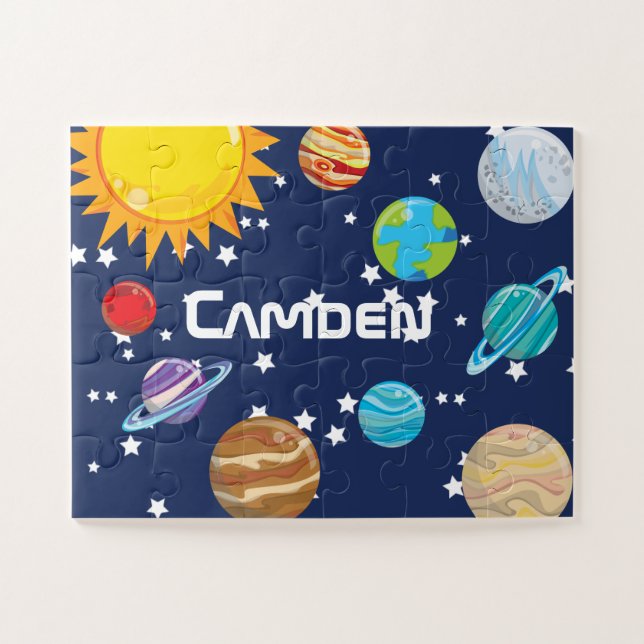 Solar System Kid's Personalised Jigsaw Puzzle (Horizontal)