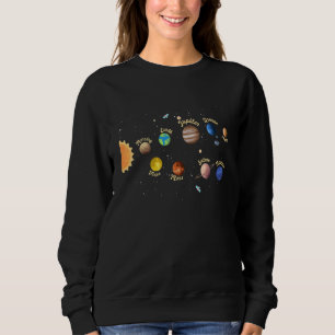 Solar System Kids Planets Outer Space Knowledge Sc Sweatshirt