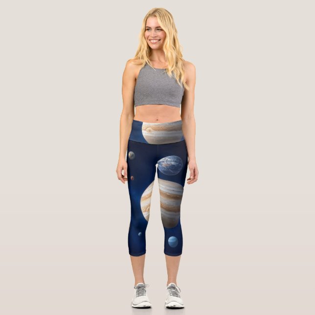 Solar System Montage Capri Leggings (Front)