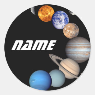 Solar System Montage JPL Photos - Customise Name Classic Round Sticker