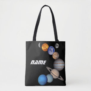 Solar System Montage JPL Photos - Customise Name Tote Bag