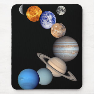 Solar System Montage JPL Planet Photos Mouse Pad