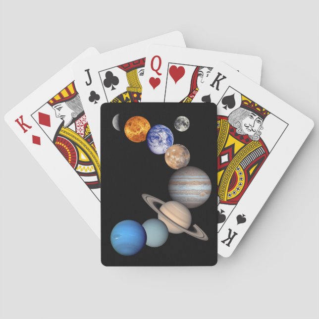 Solar System Montage JPL Planet Photos Playing Cards (Back)