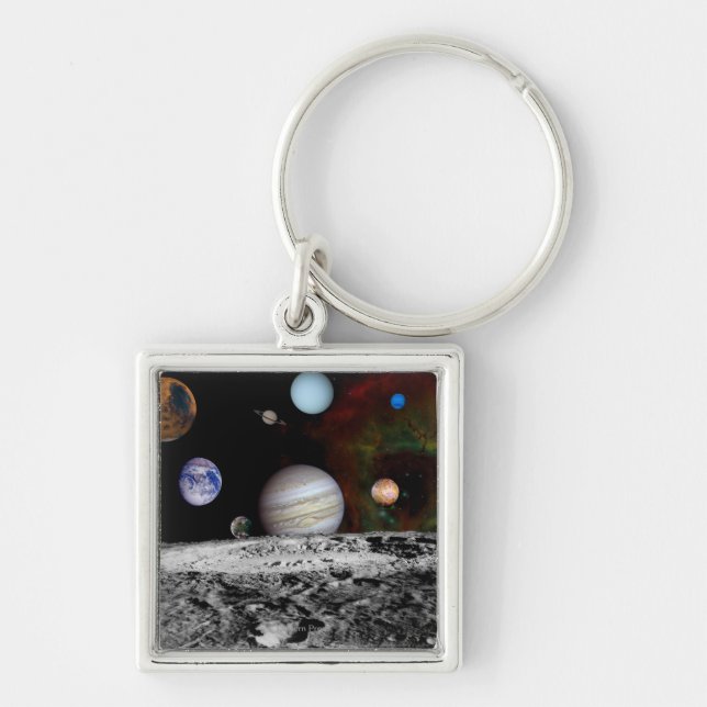 Solar System Montage of Voyager Images Key Ring (Front)