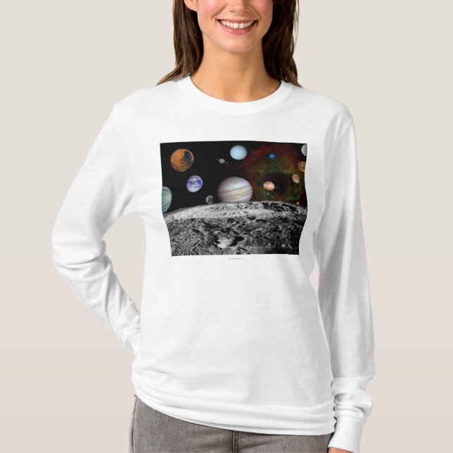 Solar System Montage of Voyager Images T-Shirt (Front)