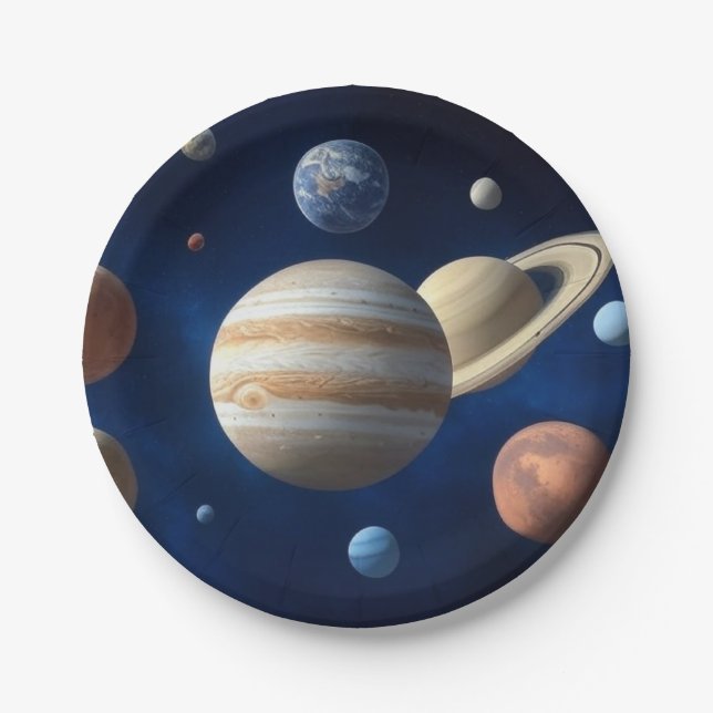 Solar System Montage Paper Plate (Front)