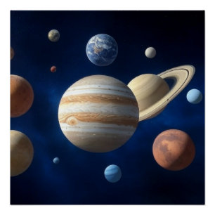 Solar System Montage Poster
