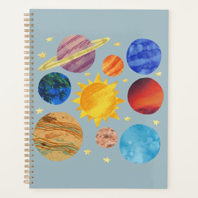 Solar System Notebook | Space Planets Educational  Planner (Front)