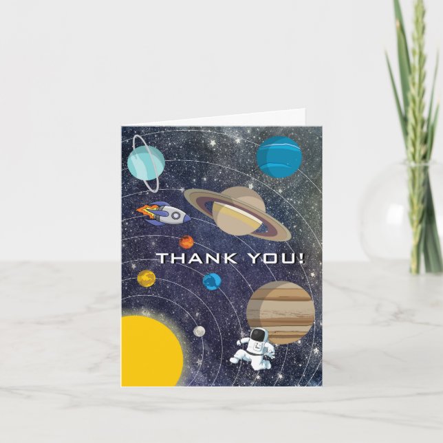 Solar System Party Thank You Card (Front)