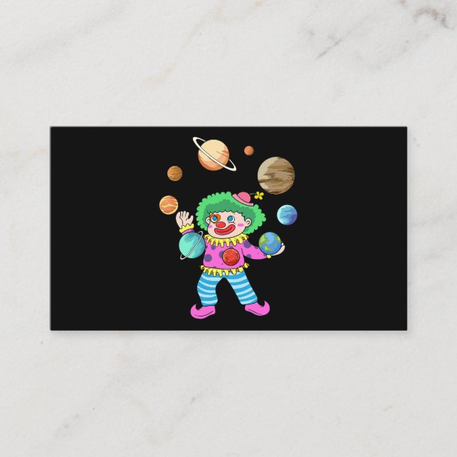 Solar System Planet Clown Juggling Circus for Acro Business Card (Front)