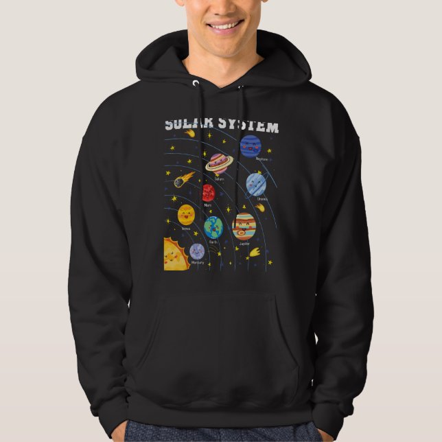 Solar System Planet Science Astronomy Space Matchi Hoodie (Front)