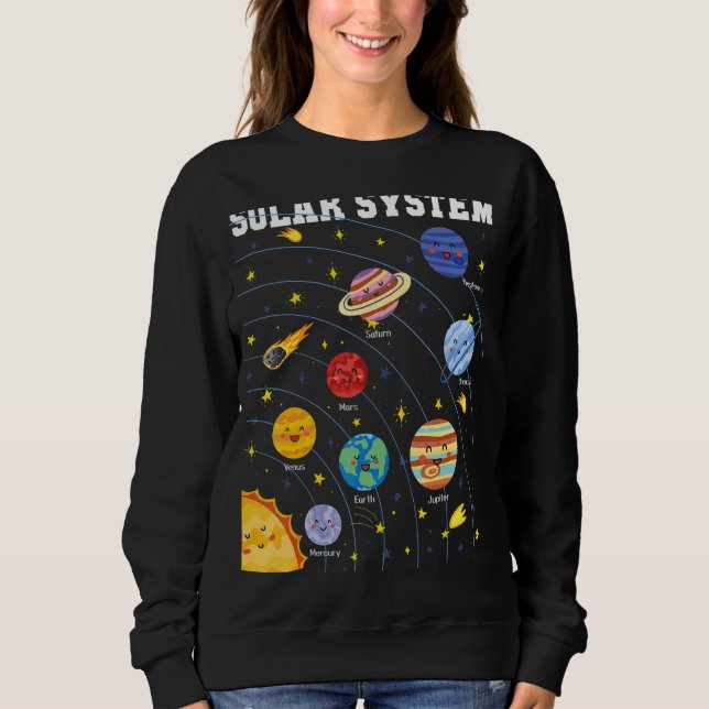 Solar System Planet Science Astronomy Space Matchi Sweatshirt (Front)