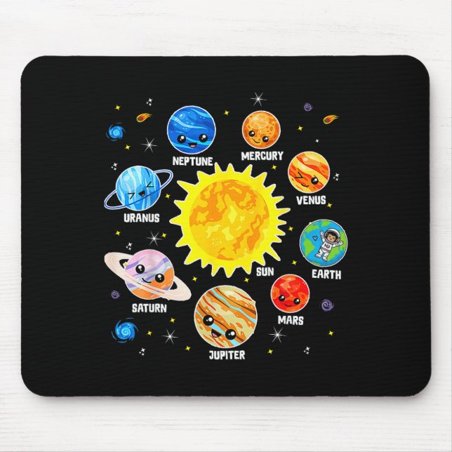 Solar System Planet Space Planets Boys Girls Toddl Mouse Pad (Front)