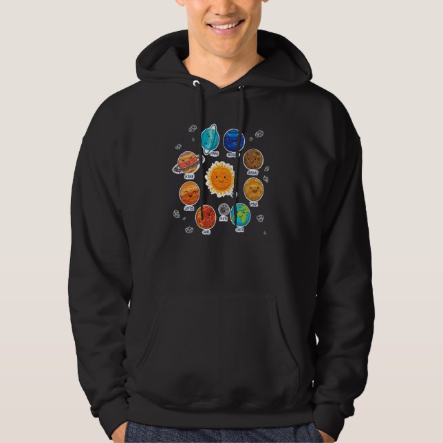 Solar System Planet Sun Space Science Astronaut St Hoodie (Front)