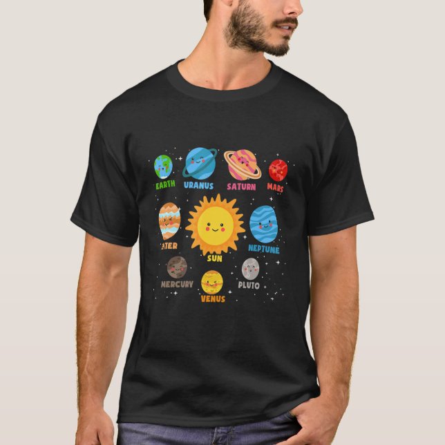Solar System Planets And Space Scientific 3 T-Shirt (Front)