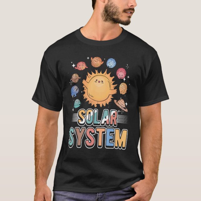 Solar System Planets And Space Scientific 5 T-Shirt (Front)