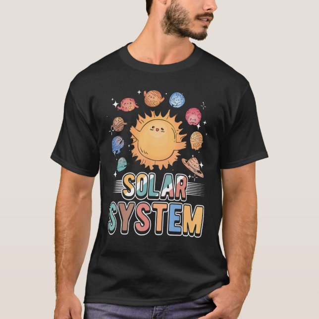 Solar System Planets And Space Scientific 5 T-Shirt (Front)