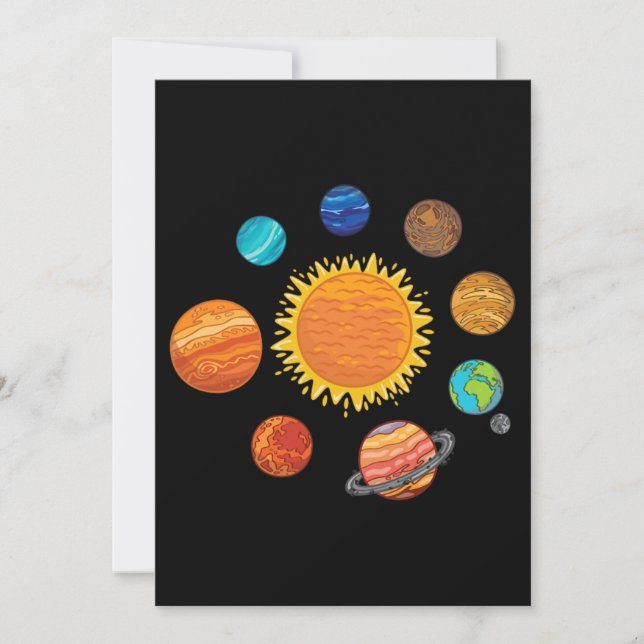Solar System Planets Astronomy Space Science Girls Invitation (Front)