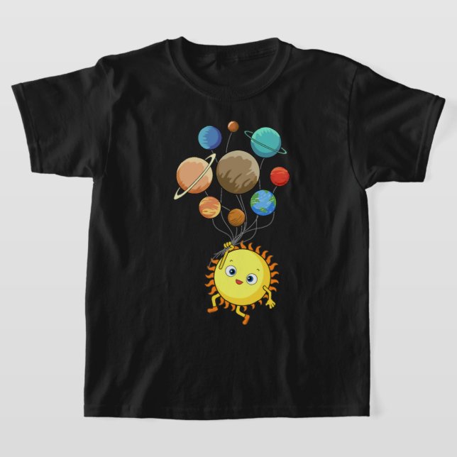 Solar System Planets Astronomy Space Science Girls T-Shirt (Laydown)