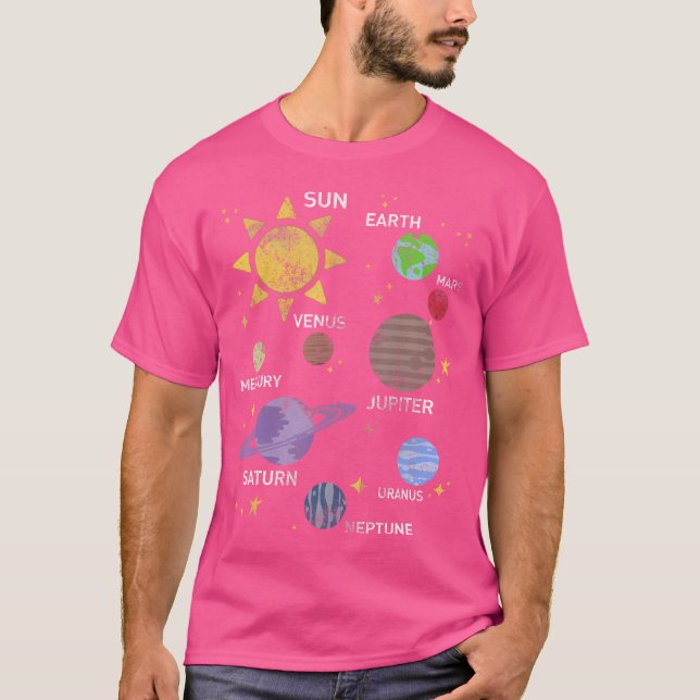 Solar System Planets Astronomy T-Shirt (Front)