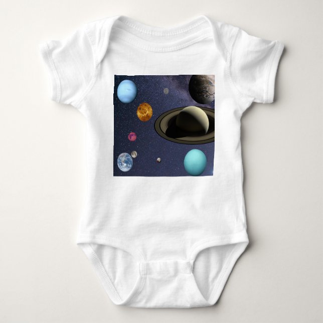 Solar system planets baby bodysuit (Front)