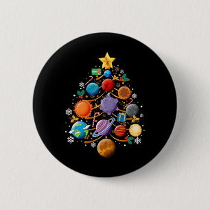Solar System Planets Christmas Tree Astronomy Xmas 6 Cm Round Badge