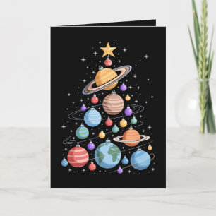 Solar System Planets Christmas Tree Space Holiday Card