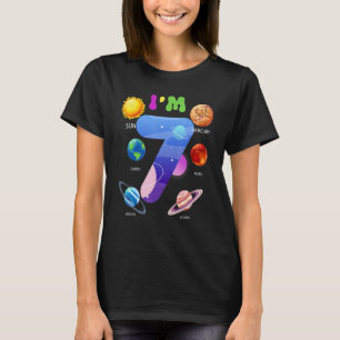 Solar System Planets Cute 7 Years Old 7th Birthday T-Shirt