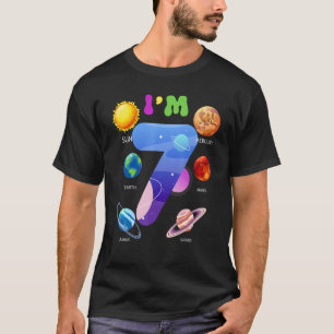 Solar System Planets Cute 7 Years Old 7th Birthday T-Shirt