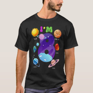 Solar System Planets Cute 8 Years Old 8th Birthday T-Shirt