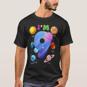Solar System Planets Cute 9 Years Old 9th Birthday T-Shirt
