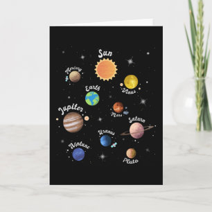 Solar System Planets Kids Knowledge Outer Space Card
