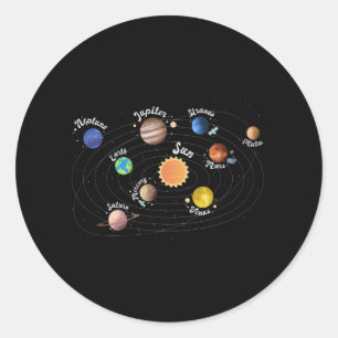 Solar System Planets Kids Knowledge Outer Space Classic Round Sticker