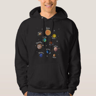 Solar System Planets Kids Knowledge Outer Space Hoodie