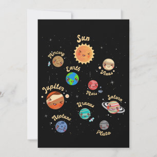 Solar System Planets Kids Knowledge Outer Space Invitation